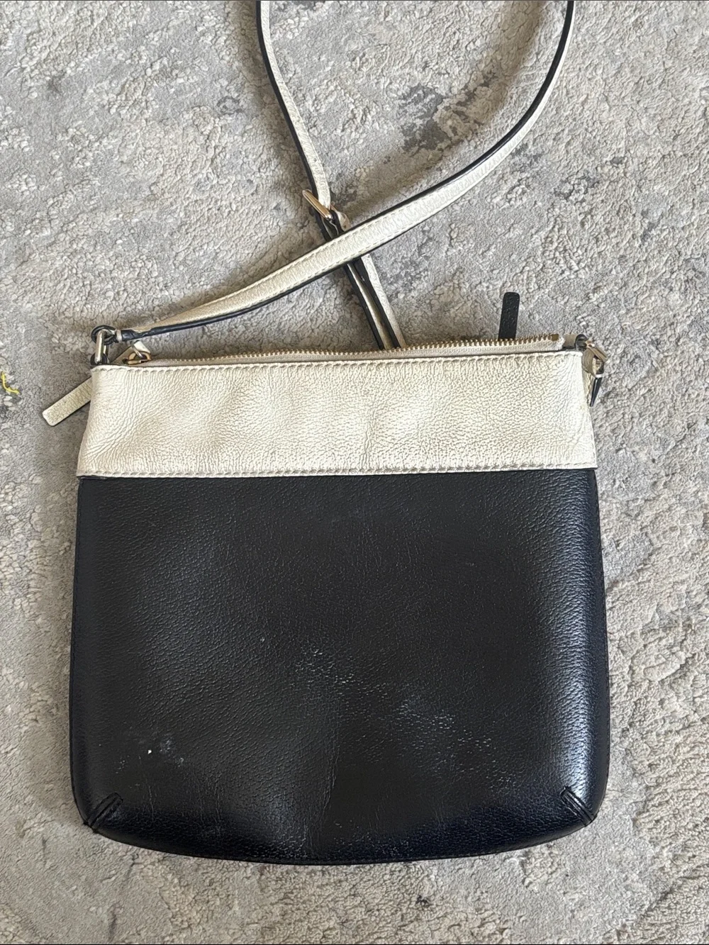 kate spade Black and White Leather Crossbody Bag
